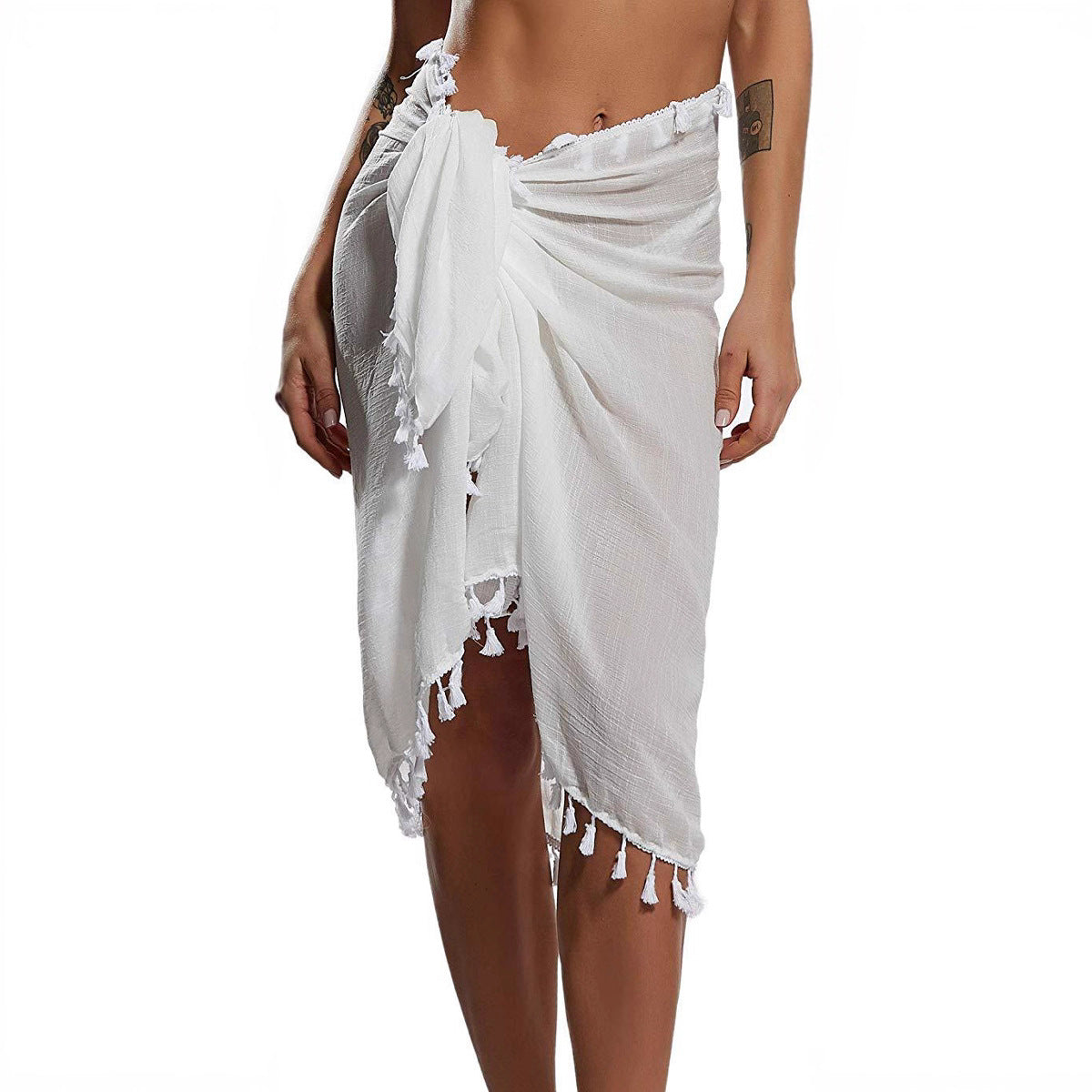 Women Beach Sarong Wraps with Tassels Swimsuit Coverup Summer Bathing Suit Cover Up Casual Swimwear - Seldom Seen Styles