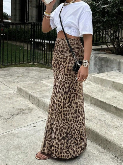 Women's Leopard Print High Waist Bodycon Skirt, Fashion Fitted Casual Long Skirt for Daily Outdoor Wear, Ladies Bottoms for Summer, Womenswear, Skirts for Women, Casual Fashionable Skirt, Formal Fashion Skirt - Seldom Seen Styles