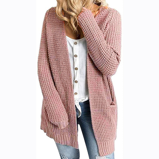 Women's Cardigans Lightweight Casual Lightweight Open Front Cardigan Long Sleeve Sweaters with Pockets - Seldom Seen Styles