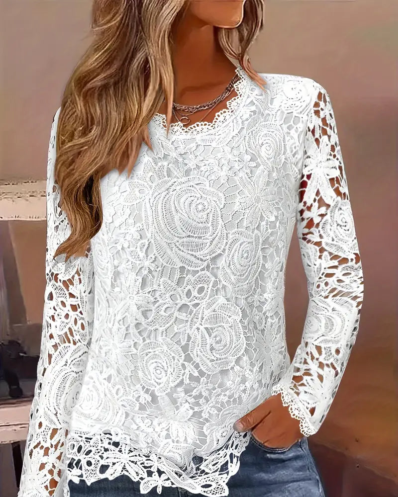 Basic Long Sleeve Lace Top