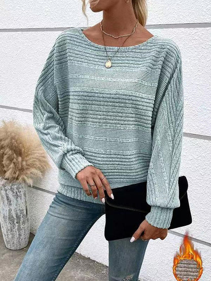 Soft pure color long sleeve sweater，Equipped with batwing sleeves，Suitable for women to wear - Seldom Seen Styles