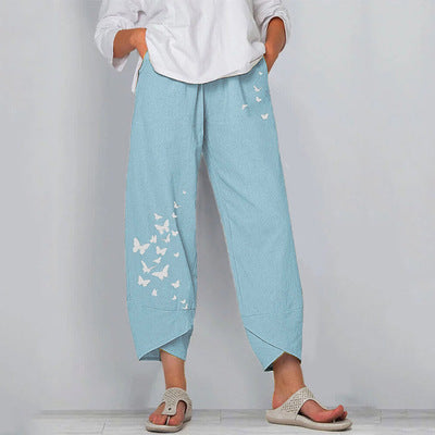 Women's Capri Pants Casual Summer Cotton Cropped Lounge Pants Trousers - Seldom Seen Styles