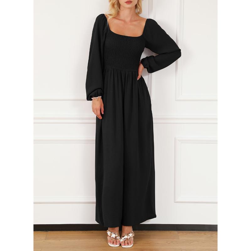 Women's Casual Loose Overalls Jumpsuits One Piece Long Sleeve Wide Leg Long Pant Rompers With Pockets - Seldom Seen Styles