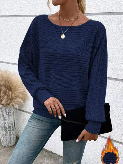 Soft pure color long sleeve sweater，Equipped with batwing sleeves，Suitable for women to wear - Seldom Seen Styles