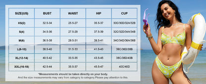 Women's Underwire Bikini Floral High Cut Bikini Set V-Wired Two Piece Swimsuit Bathing Suit