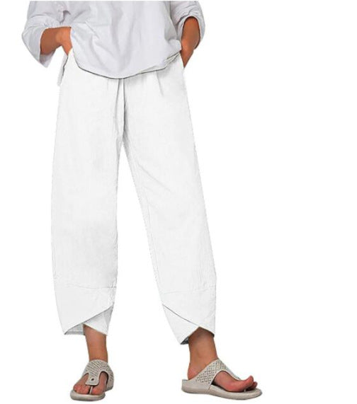 Women's Capri Pants Casual Summer Cotton Cropped Lounge Pants Trousers - Seldom Seen Styles