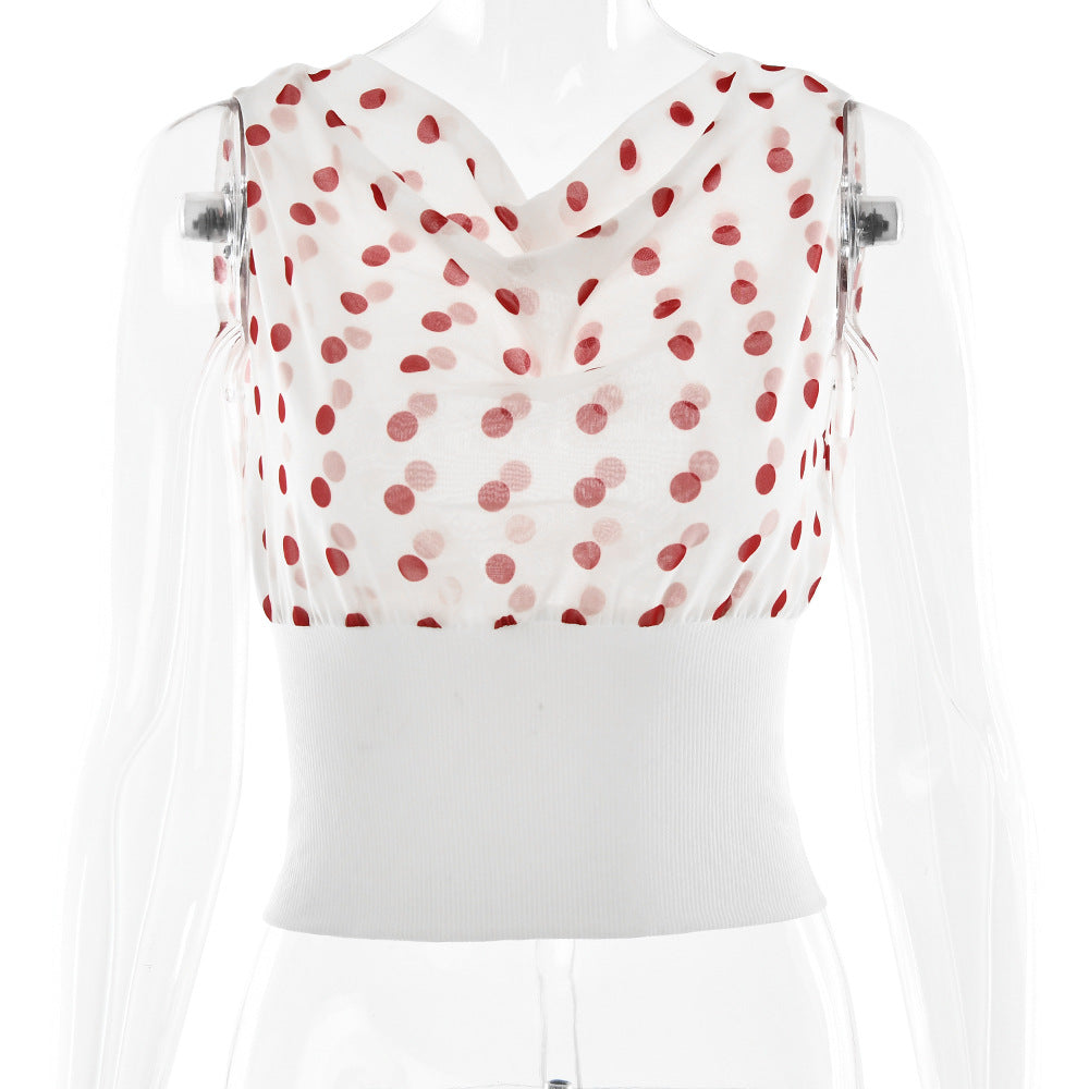 Kimmie polka dotted top - Brown/white - Seldom Seen Styles