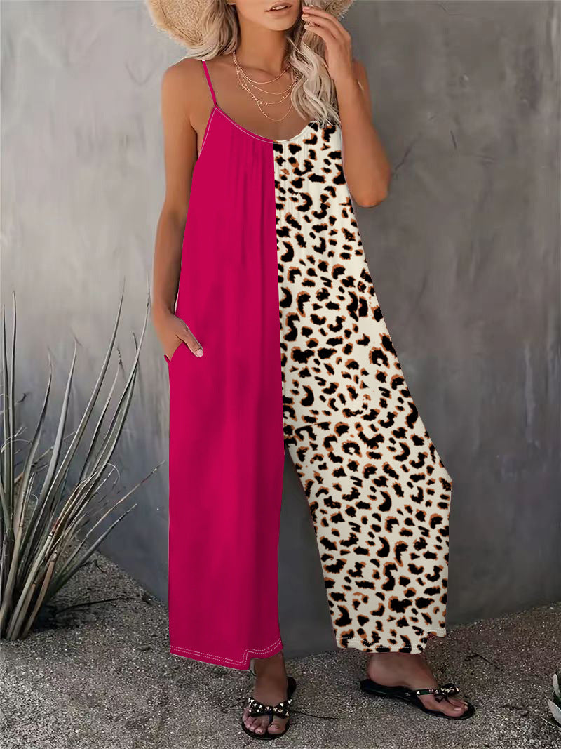 2025 Summer New Women's Casual Ladies' Strap Jumpsuit Pants New Printed Sleeveless Romper for Women