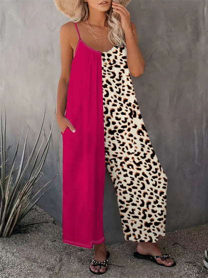 2025 Summer New Women's Casual Ladies' Strap Jumpsuit Pants New Printed Sleeveless Romper for Women