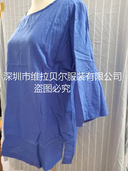 Womens Cotton Linen 3/4 Sleeve Casual Loose Top Crew Neck Shirt Spring Summer Oversized Solid Color Blouses for Women 2024 - Seldom Seen Styles