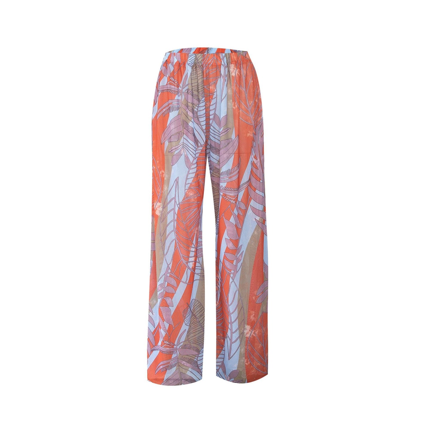 Womens Elastic High Waisted Palazzo Pants Casual Wide Leg Long Lounge Pant Trousers with Pocket - Seldom Seen Styles