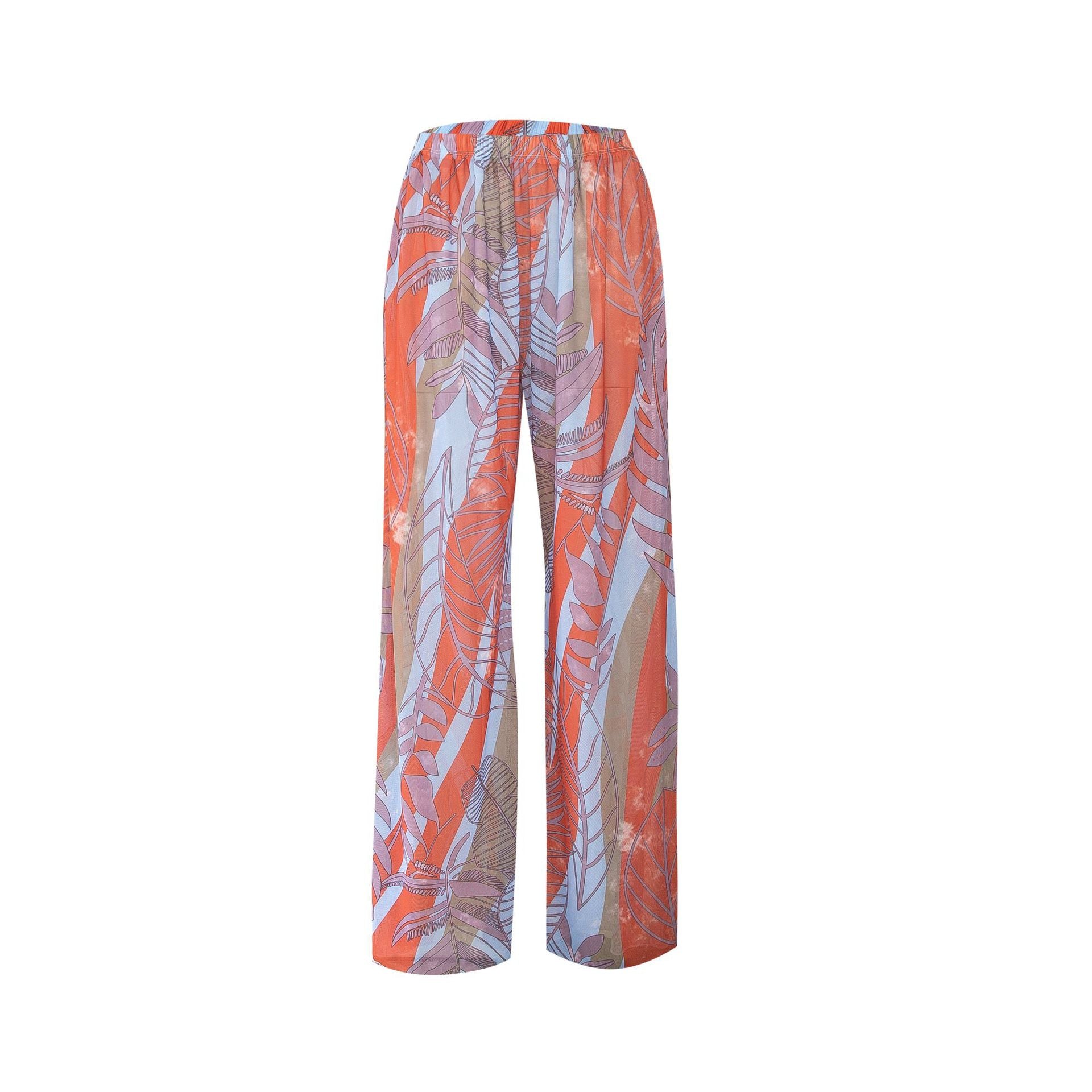 Womens Elastic High Waisted Palazzo Pants Casual Wide Leg Long Lounge Pant Trousers with Pocket - Seldom Seen Styles