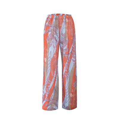 Womens Elastic High Waisted Palazzo Pants Casual Wide Leg Long Lounge Pant Trousers with Pocket - Seldom Seen Styles