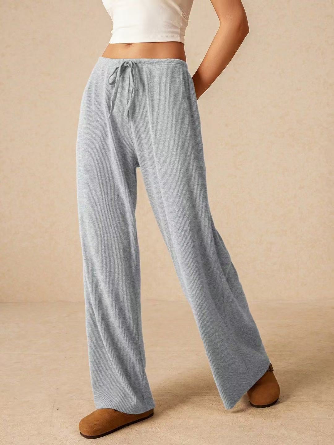Women's Casual Loose Fall and Winter Fashion Temperament Wide-Legged Pants Pants Elastic Waist Female - Seldom Seen Styles
