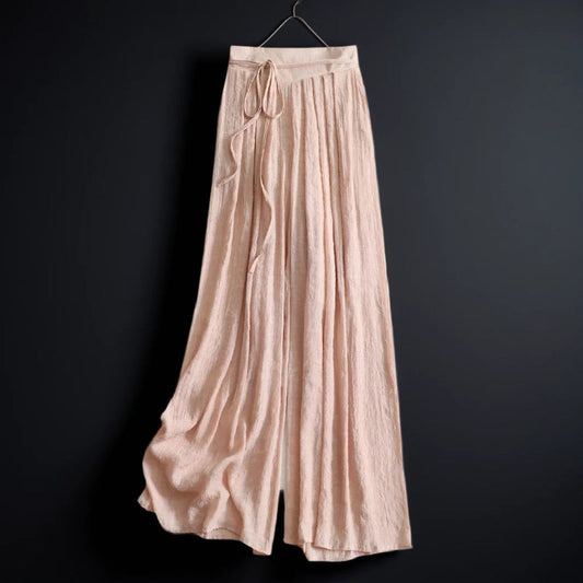 Flowy Wide Leg Palazzo Pants for Women Dressy Summer Casual Elastic Waist Lounge Long Trousers - Seldom Seen Styles