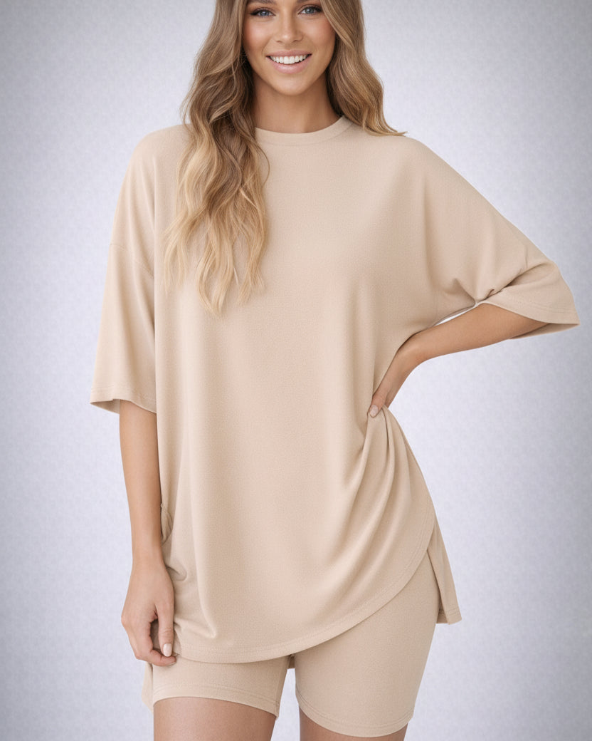 Split Hem Top & Biker Shorts