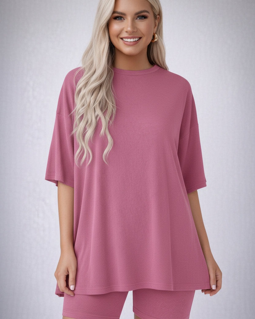 Split Hem Top & Biker Shorts