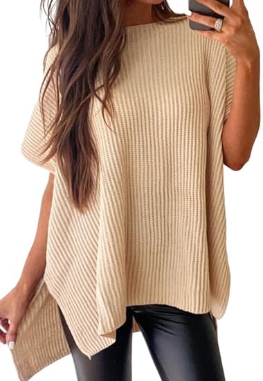 Oversized Knit Top Short Sleeve Sweater | Women's Clothing - Seldom Seen Styles