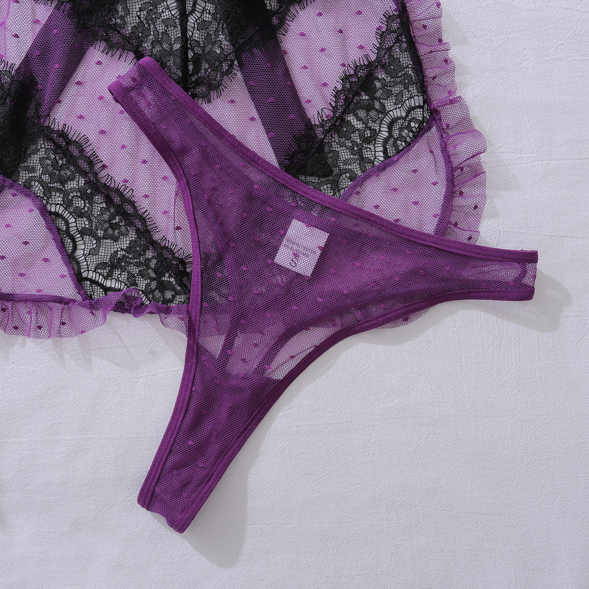 Sexy Color-Block Mesh See-Through Lingerie Hollow Out Backless No-Remove Temptation Erotic Bodysuit with Underwire - Seldom Seen Styles