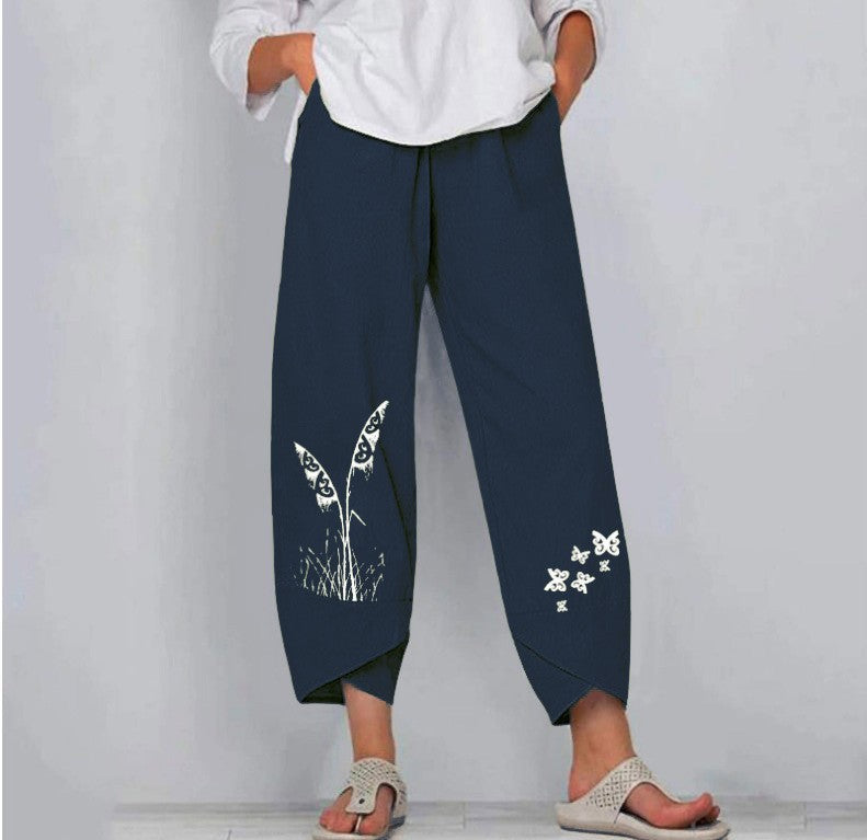 Women's Summer Pants Fashion Split Hem Cropped Trousers with Pockets Elastic Waist Comfy Casual Daily Slacks - Seldom Seen Styles