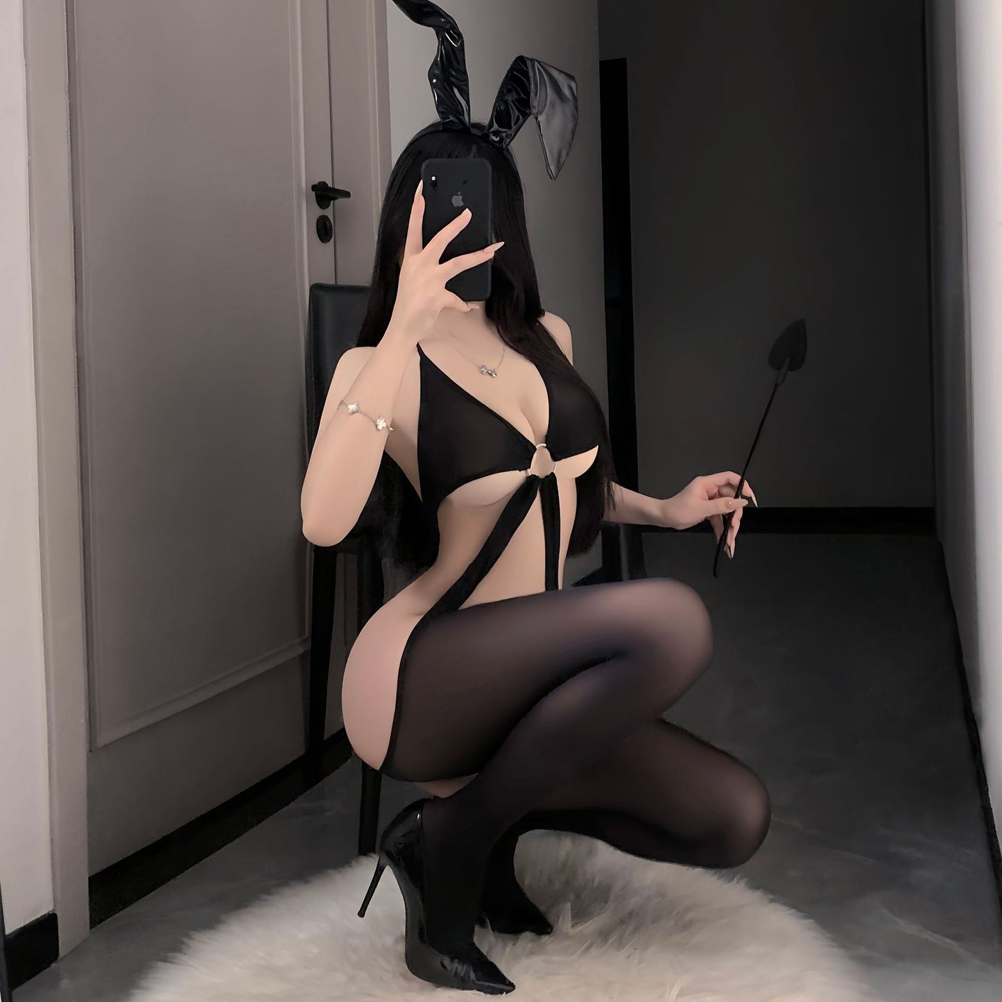 Womens Sexy Low Cut Crotchless Bodystocking, Stretchy Cut Out Lingerie Bodysuits Nightwear for Romantic Date Wearing - Seldom Seen Styles