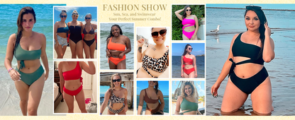 Women One Shoulder High Waisted Bikini Tie High Cut Two Piece Swimsuits