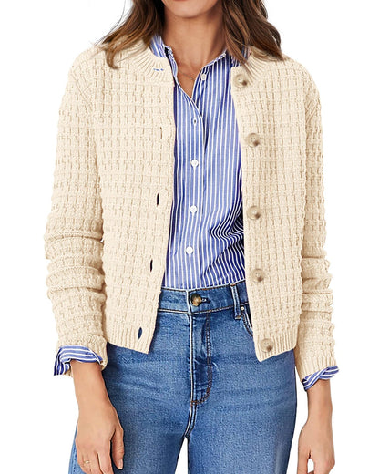 Women's Knit Cardigan Sweaters Casual Long Sleeve Open Front Button Down Trendy Jackets Outerwear
