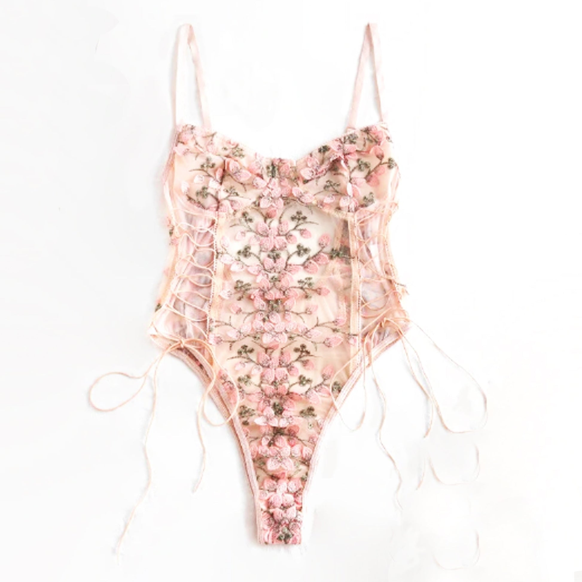 JAS EMBROIDERED FLORAL BODYSUIT LINGERIE | BRIDAL LINGERIE - Seldom Seen Styles