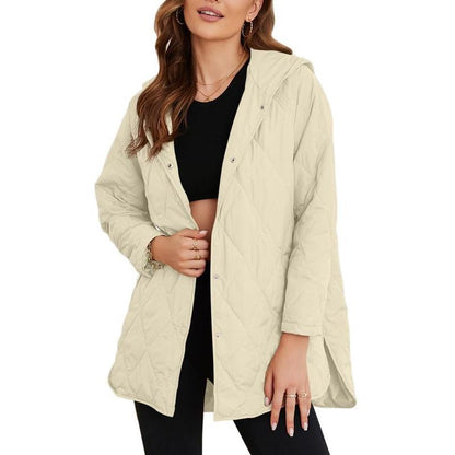 Puffer Jacket for Women,Lightweight Long Sleeve Button Hoodies Outerwear,Oversized Basic Casual Comfort Coats Tops,2025 Womenswear Fall Winter Outfits - Seldom Seen Styles