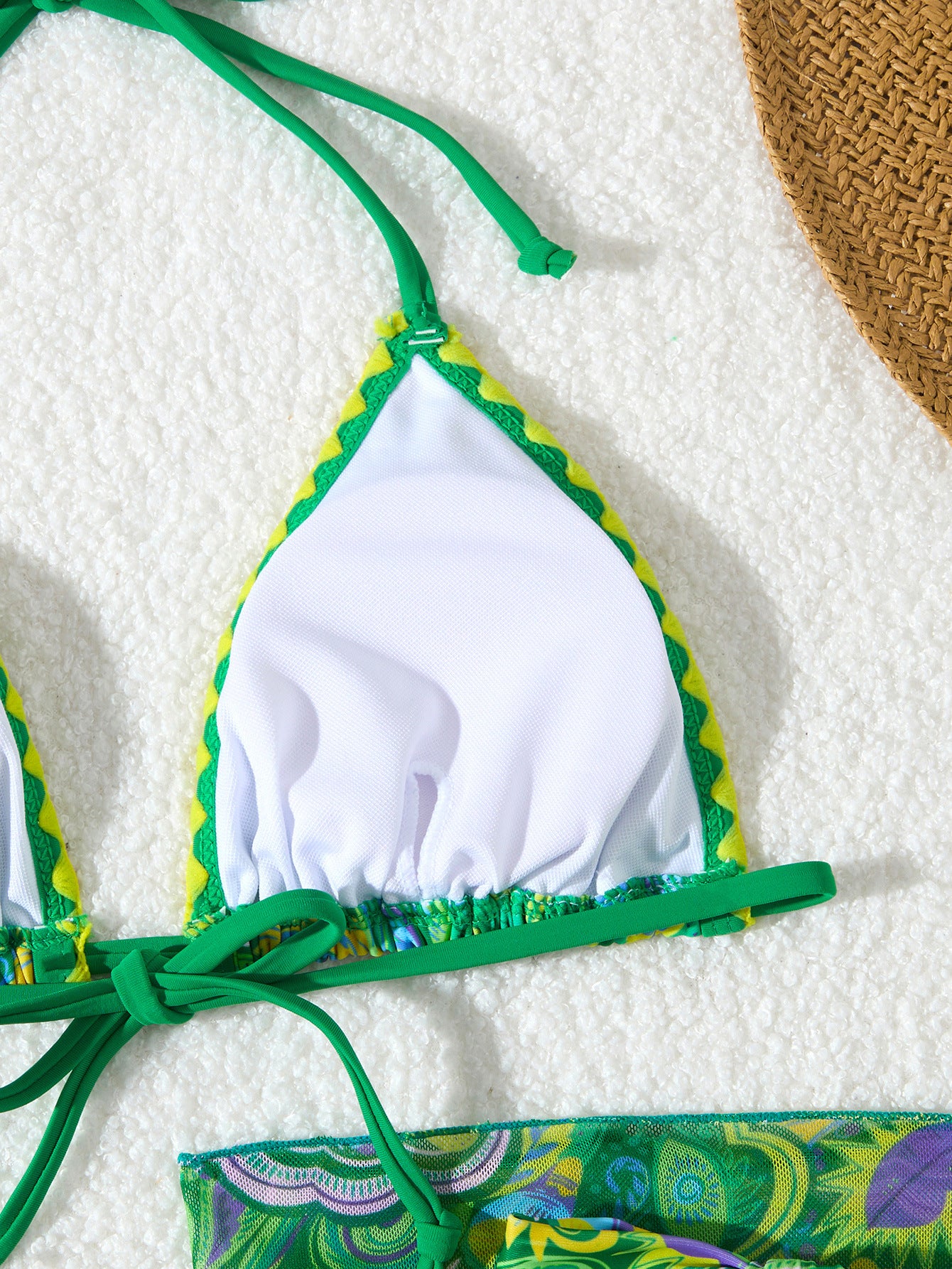 Women's Bikini Sets 2 Piece Halter Triangle Allover Print Swimsuit Set Boho Knot Side Bathing Suit Set