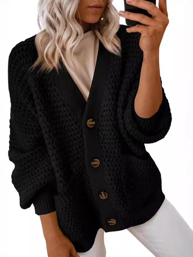 Women's 2024 Fashion Casual Open Front Long Sleeve Chunky Knit Cardigans Sweaters Outerwear Coats - Seldom Seen Styles