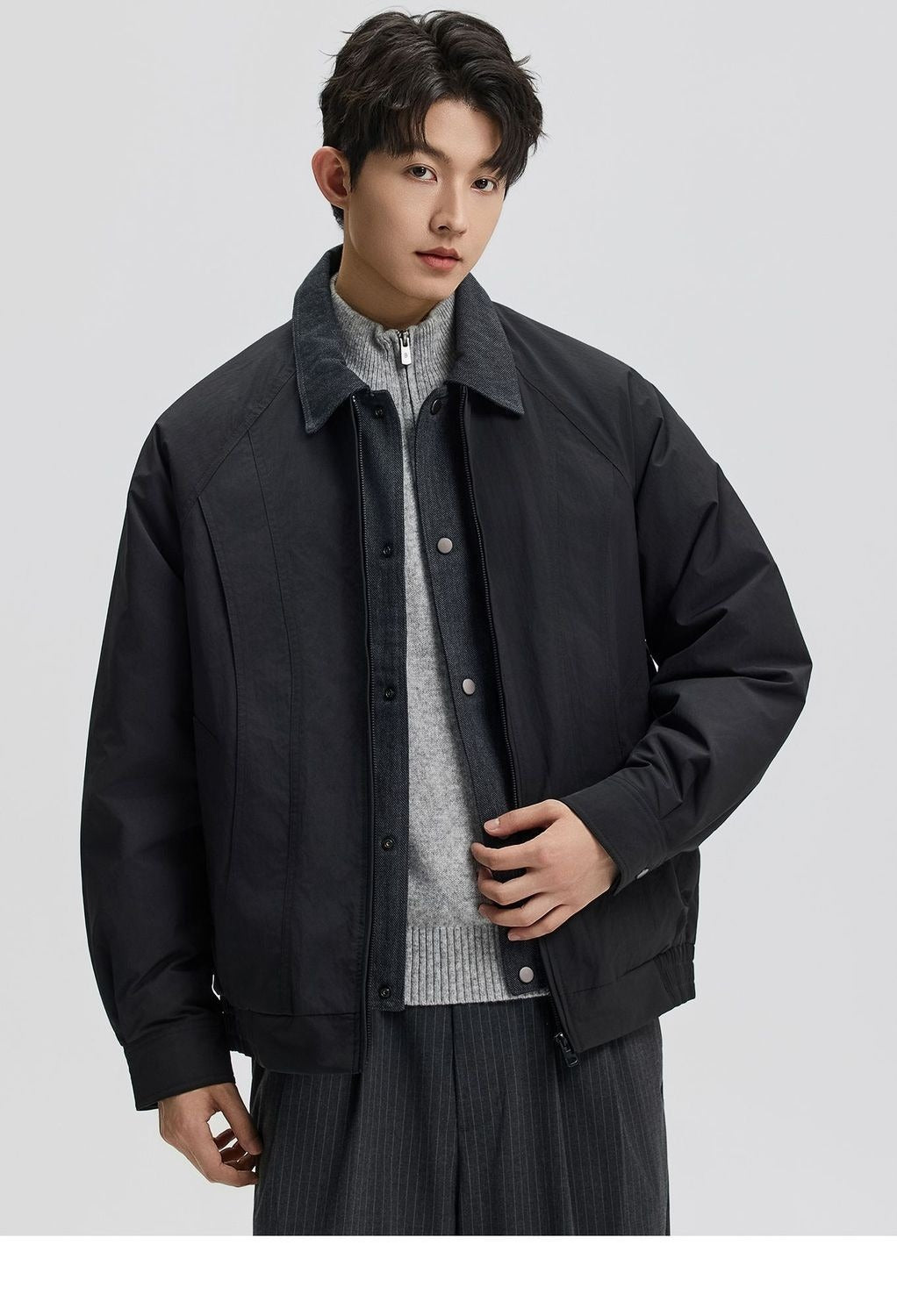 new winter men's down jacket 90 duck down two fashion trend coat lapel outdoor jacket