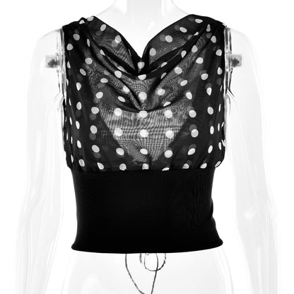 Kimmie polka dotted top - Brown/white - Seldom Seen Styles