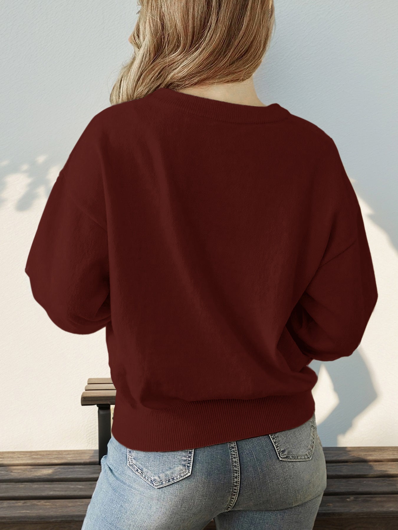 Women's Cute Aesthetic Heart Cream Sweaters Trendy Fall Pullover Crewneck Long Sleeve Soft Knitted Sweater Top