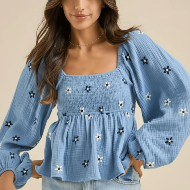 Boho Floral Print Peplum Top - Seldom Seen Styles