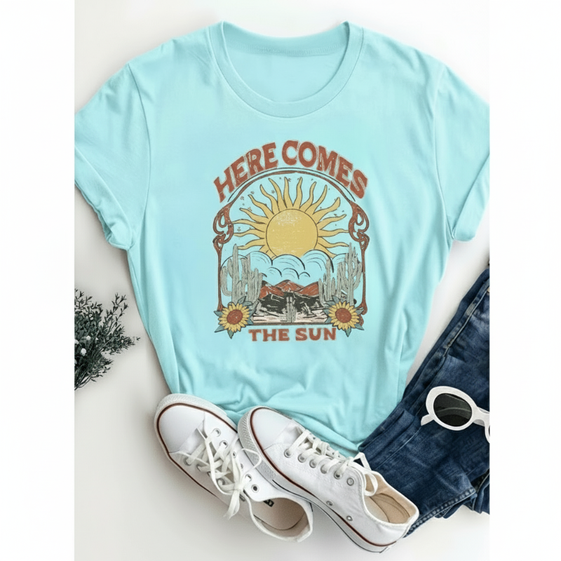 Boho “Here Comes The Sun” Graphic Tee - Seldom Seen Styles