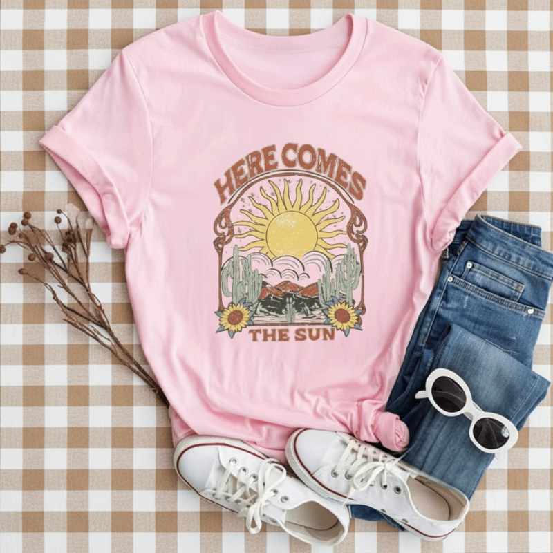 Boho “Here Comes The Sun” Graphic Tee - Seldom Seen Styles