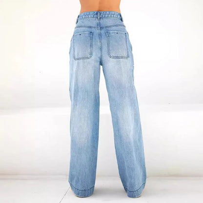 High Waist Wide Leg Loose Denim Jeans - Seldom Seen Styles