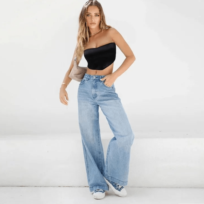 High Waist Wide Leg Loose Denim Jeans - Seldom Seen Styles