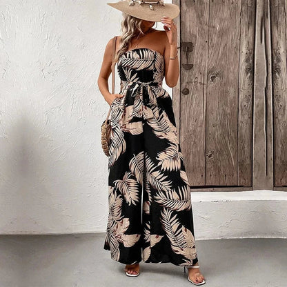 Boho Floral Print Sleeveless Jumpsuit - Seldom Seen Styles