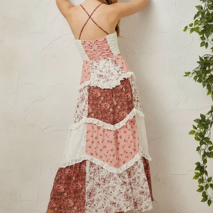 Boho Patchwork Strapless Maxi Dress - Seldom Seen Styles