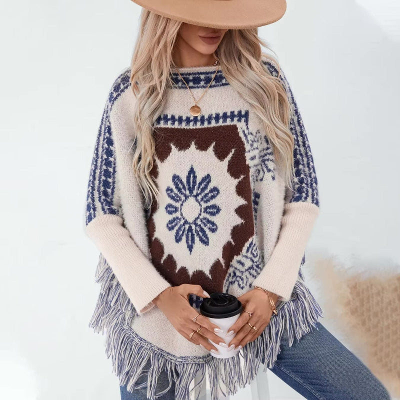 Boho Knit Poncho Sweater - Seldom Seen Styles