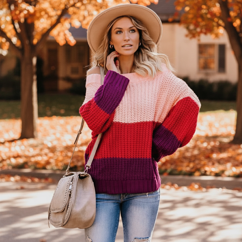 Large Striped Bohemian Sweater - Seldom Seen Styles