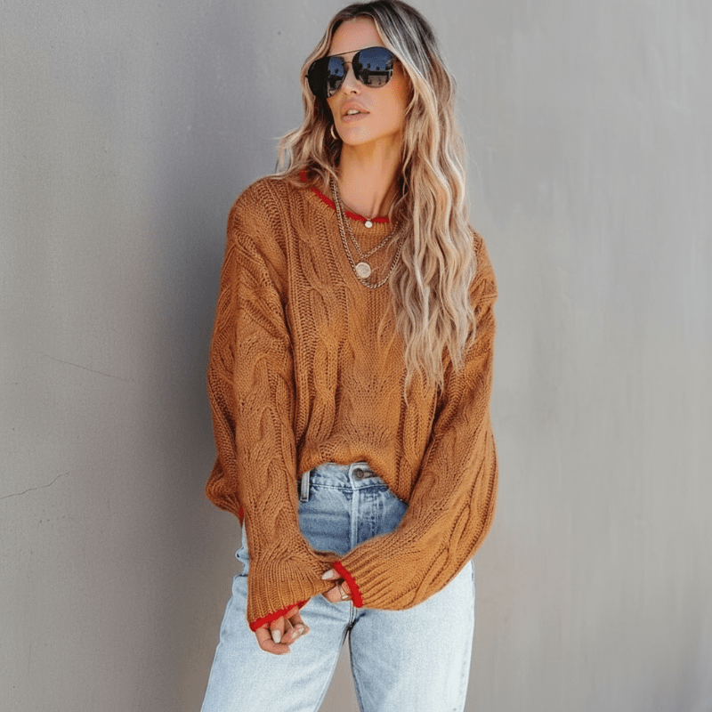 Vintage Splice Boho Knit Sweater - Seldom Seen Styles