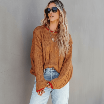 Vintage Splice Boho Knit Sweater - Seldom Seen Styles