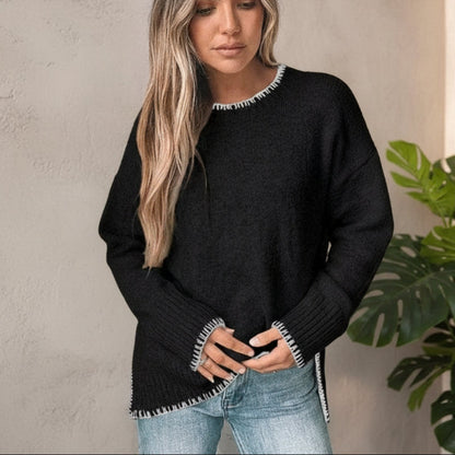 Boho Loose Fit Pullover Sweater - Seldom Seen Styles