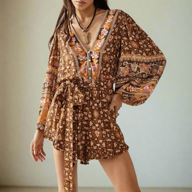 Boho Floral Mini Romper - Seldom Seen Styles