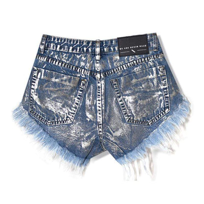 Boyfriend Style Denim Shorts with Rivets - Seldom Seen Styles