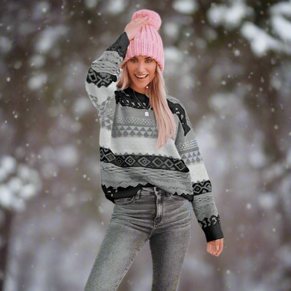 Boho Inspired Knit Pullover Sweater - Seldom Seen Styles