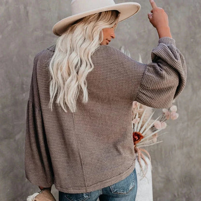 Boho Lantern Sleeve Knit Top - Seldom Seen Styles